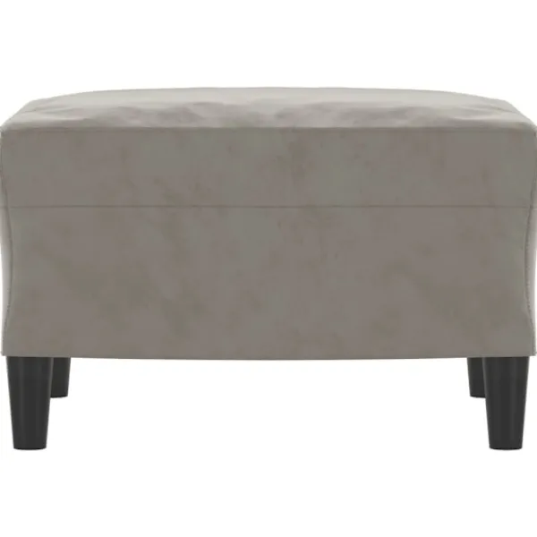 vidaXL Pallar>Fotpall ljusgrå 60x50x41 cm sammet