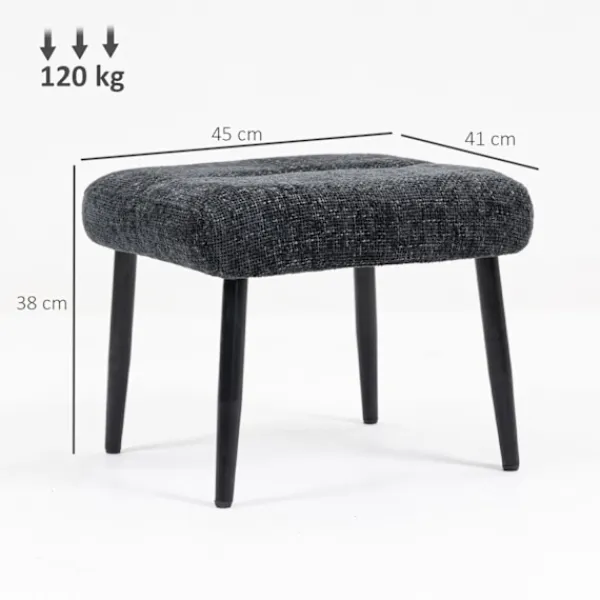 Northio Pallar>Fotpall med mjuk kudde, chenilletyg, stålben