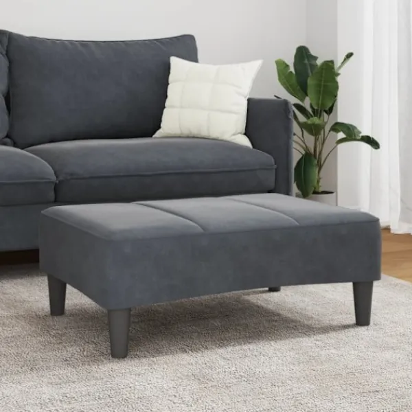 vidaXL Pallar>Fotpall mörkgrå 77x55x31 cm sammet