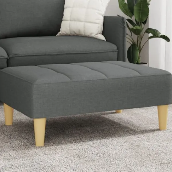 vidaXL Pallar>Fotpall mörkgrå 77x55x31 cm tyg