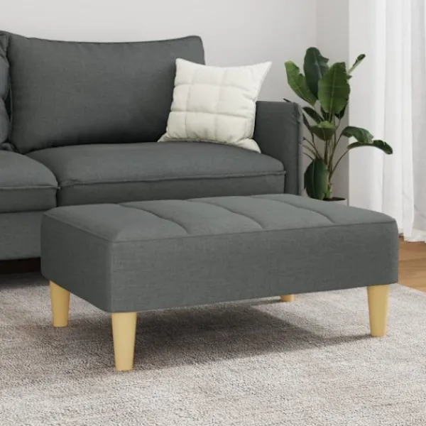 vidaXL Pallar>Fotpall mörkgrå 77x55x31 cm tyg