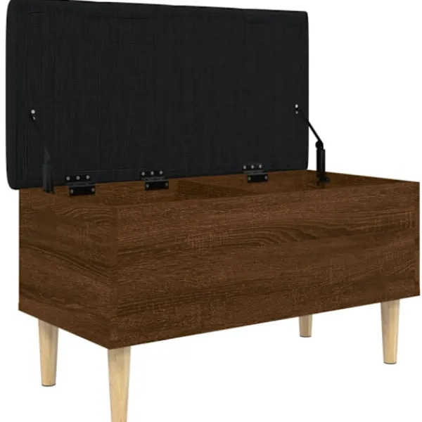 vidaXL Balkongmöbler>Förvaringsbänk brun ek 82x42x46 cm konstruerat trä