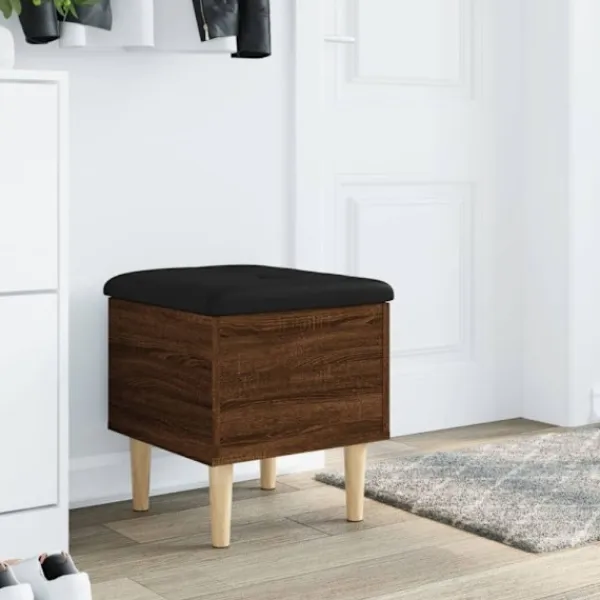 vidaXL Pallar>Förvaringsbänk brun ek 42x42x46 cm konstruerat trä