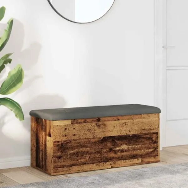 vidaXL Kistor & Koffertar>Förvaringsbänk gammalt trä 102x42x45 cm konstruerat trä