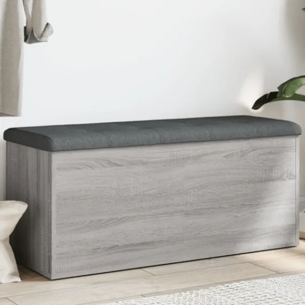 vidaXL Kistor & Koffertar>Förvaringsbänk grå sonoma 102x42x45 cm konstruerat trä