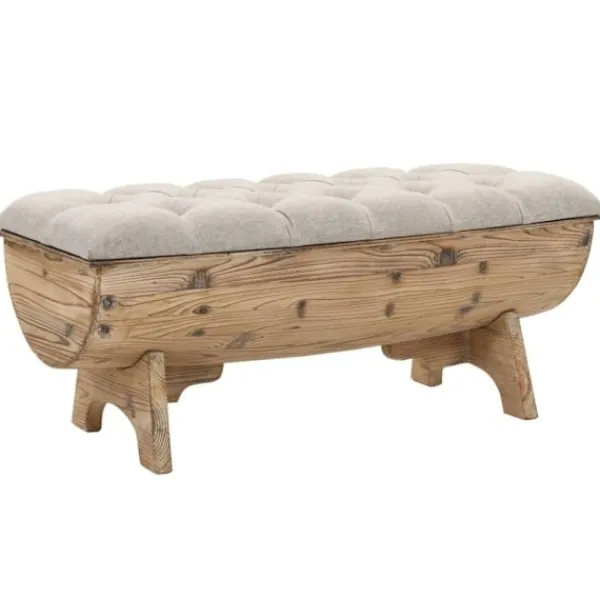 vidaXL Kistor & Koffertar>Förvaringsbänk massivt trä och tyg 103x51x44 cm