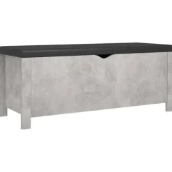 vidaXL Kistor & Koffertar>Förvaringsbänk med dyna betonggrå 105x40x45 cm konstruerat trä