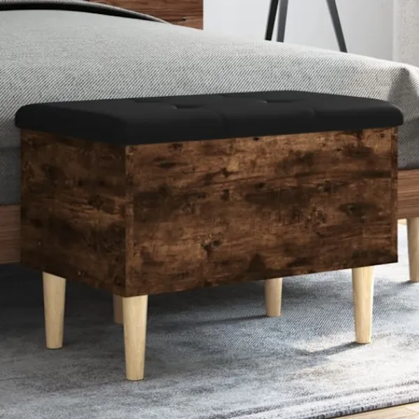 vidaXL Kistor & Koffertar>Förvaringsbänk rökfärgad ek 62x42x46 cm konstruerat trä