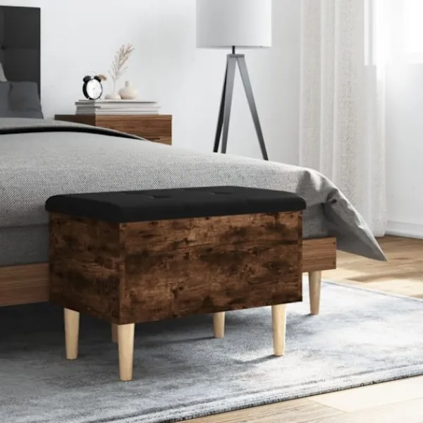 vidaXL Kistor & Koffertar>Förvaringsbänk rökfärgad ek 62x42x46 cm konstruerat trä