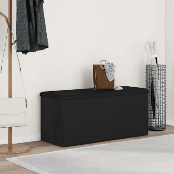 vidaXL Kistor & Koffertar>Förvaringsbänk Svart ek 102 x 42 x 45 cm Konstruerat trä