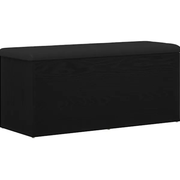 vidaXL Kistor & Koffertar>Förvaringsbänk Svart ek 102 x 42 x 45 cm Konstruerat trä
