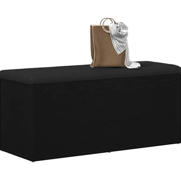 vidaXL Kistor & Koffertar>Förvaringsbänk Svart ek 102 x 42 x 45 cm Konstruerat trä