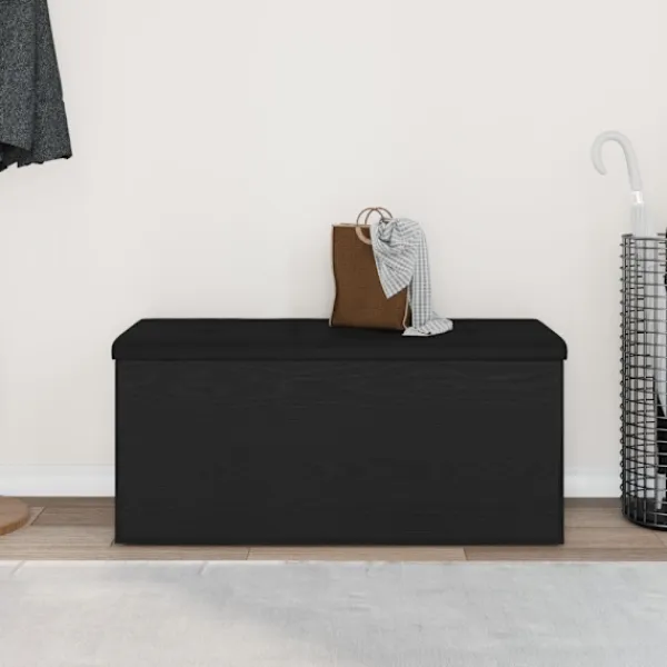 vidaXL Kistor & Koffertar>Förvaringsbänk Svart ek 102 x 42 x 45 cm Konstruerat trä