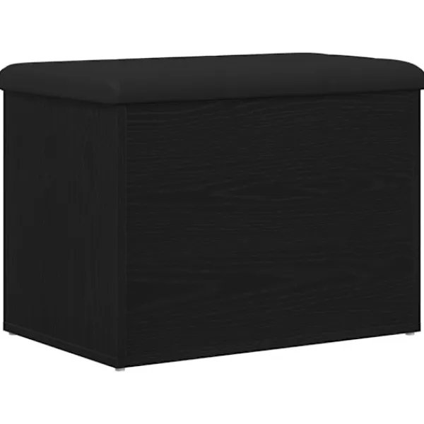 vidaXL Kistor & Koffertar>Förvaringsbänk Svart ek 62 x 42 x 45 cm Konstruerat trä