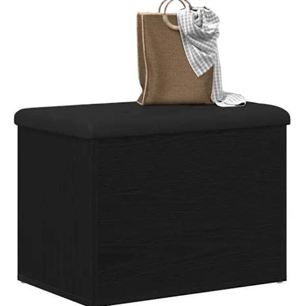 vidaXL Kistor & Koffertar>Förvaringsbänk Svart ek 62 x 42 x 45 cm Konstruerat trä