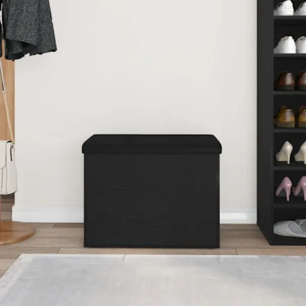 vidaXL Kistor & Koffertar>Förvaringsbänk Svart ek 62 x 42 x 45 cm Konstruerat trä
