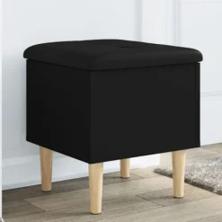 vidaXL Pallar>Förvaringsbänk svart 42x42x46 cm konstruerat trä