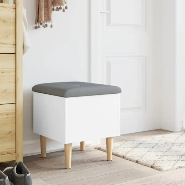 vidaXL Pallar>Förvaringsbänk vit 42x42x46 cm konstruerat trä