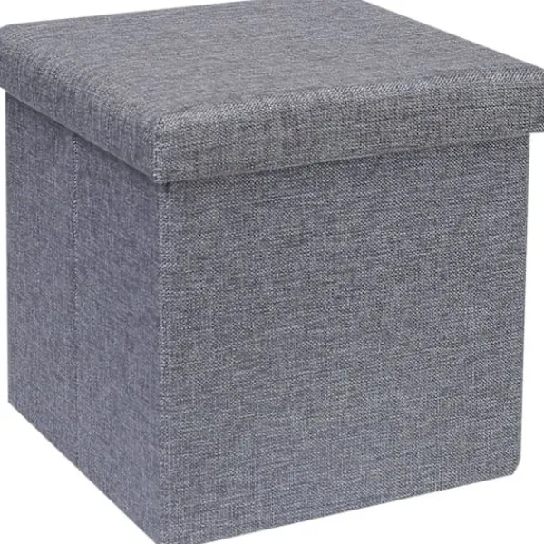 Sittpuffar>Förvaringsfåtölj Kub Vardagsrum Sovrum Hemmakontor Sovsal Liten Fotpall Förvaringsfåtölj Grå 30*30*30cm