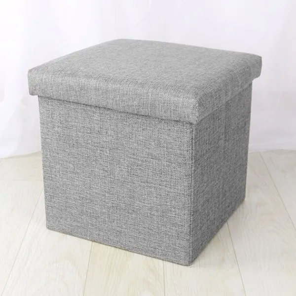Sittpuffar>Förvaringsfåtölj Kub Vardagsrum Sovrum Hemmakontor Sovsal Liten Fotpall Förvaringsfåtölj Grå 30*30*30cm