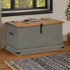vidaXL Kistor & Koffertar>Förvaringskista HALDEN grå 91x48x47 cm massiv trä furu