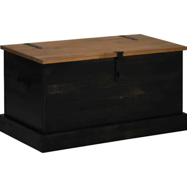 vidaXL Kistor & Koffertar>Förvaringskista HALDEN svart 91x48x47 cm massiv trä furu