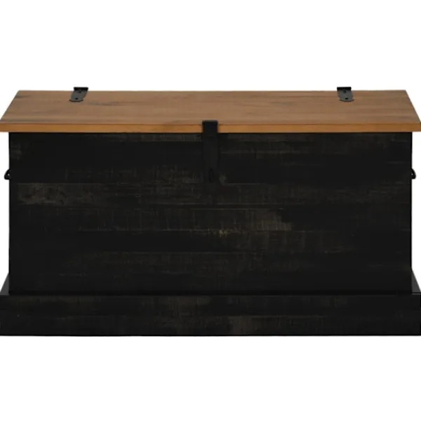 vidaXL Kistor & Koffertar>Förvaringskista HALDEN svart 91x48x47 cm massiv trä furu