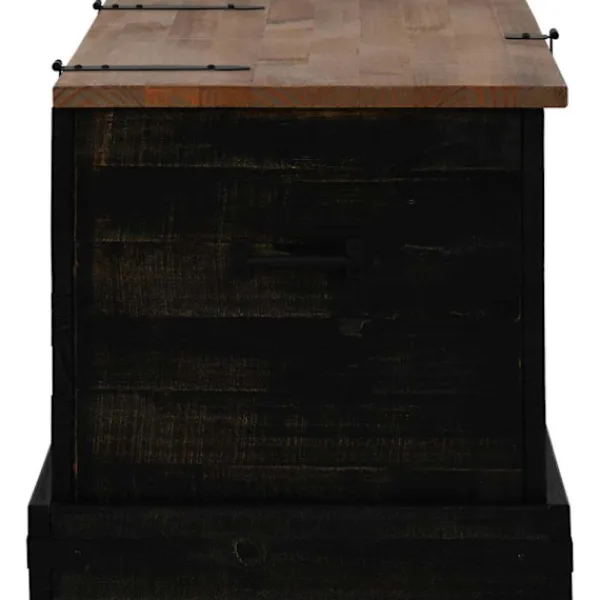 vidaXL Kistor & Koffertar>Förvaringskista HALDEN svart 91x48x47 cm massiv trä furu