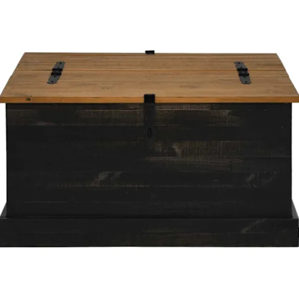 vidaXL Kistor & Koffertar>Förvaringskista HALDEN svart 91x91x47 cm massiv trä furu