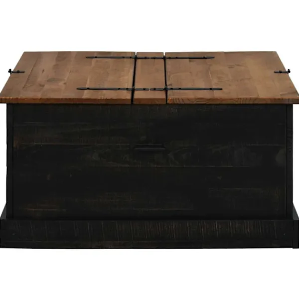 vidaXL Kistor & Koffertar>Förvaringskista HALDEN svart 91x91x47 cm massiv trä furu