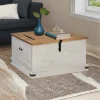 vidaXL Kistor & Koffertar>Förvaringskista HALDEN vit 91x91x47 cm massiv trä furu