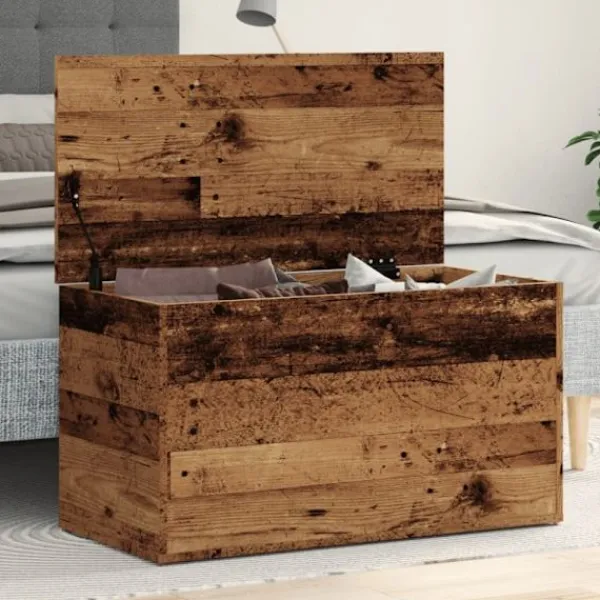 vidaXL Kistor & Koffertar>Förvaringskista åldrat trä 84x42x46 cm konstruerat trä