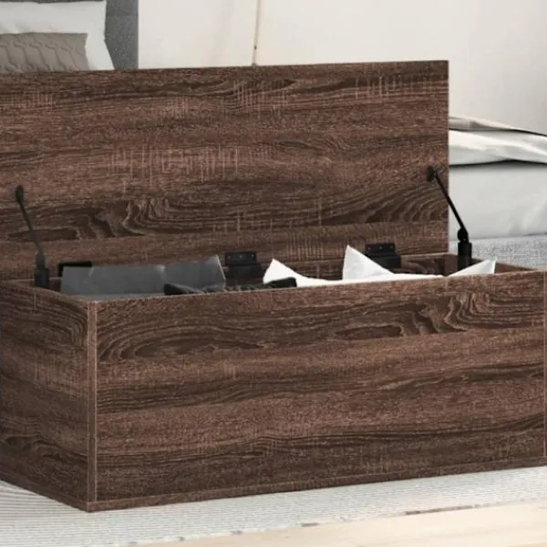 vidaXL Kistor & Koffertar>Förvaringslåda brun ek 90x35x35 cm konstruerat trä