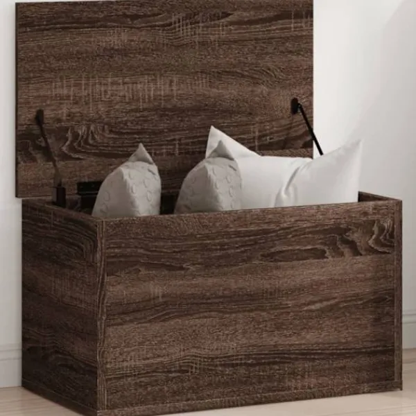 vidaXL Kistor & Koffertar>Förvaringslåda brun ek 60x35x35 cm konstruerat trä
