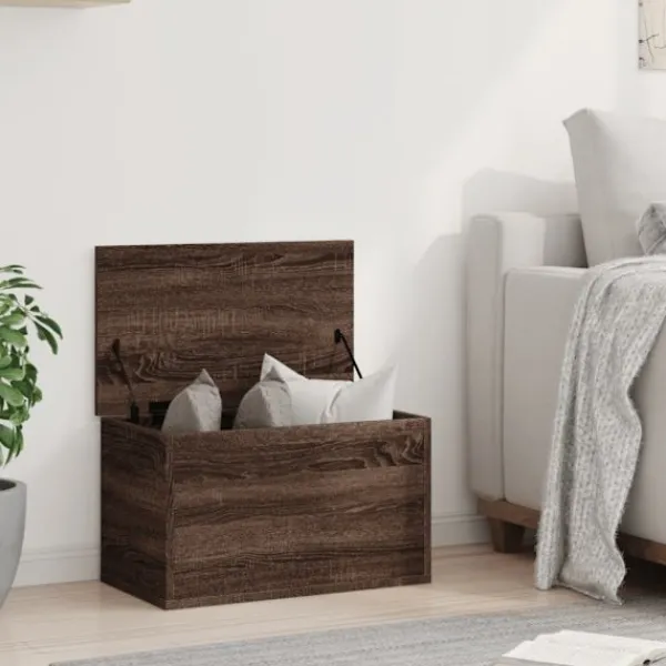vidaXL Kistor & Koffertar>Förvaringslåda brun ek 60x35x35 cm konstruerat trä
