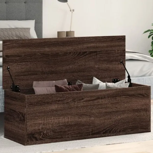 vidaXL Kistor & Koffertar>Förvaringslåda brun ek 102x35x35 cm konstruerat trä