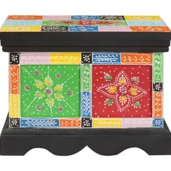 vidaXL Kistor & Koffertar>Förvaringslåda Flerfärgsdesign 40 x 30 x 30 cm Massivt Mangoträ
