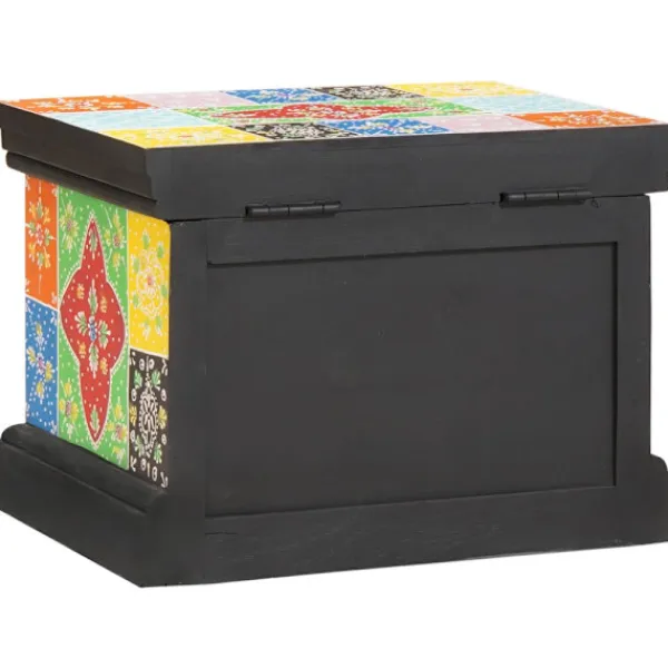 vidaXL Kistor & Koffertar>Förvaringslåda Flerfärgsdesign 40 x 30 x 30 cm Massivt Mangoträ