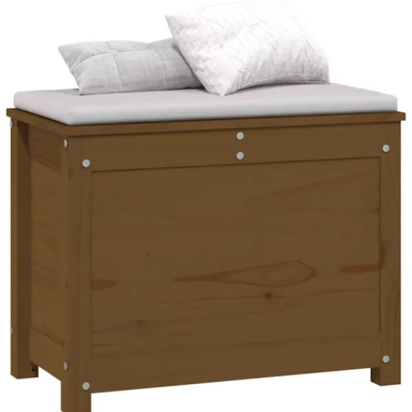vidaXL Kistor & Koffertar>Förvaringslåda honungsbrun 60x32x45,5 cm massiv furu