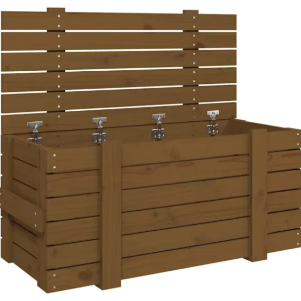 vidaXL Kistor & Koffertar>Förvaringslåda honungsbrun 91x40,5x42 cm massiv furu