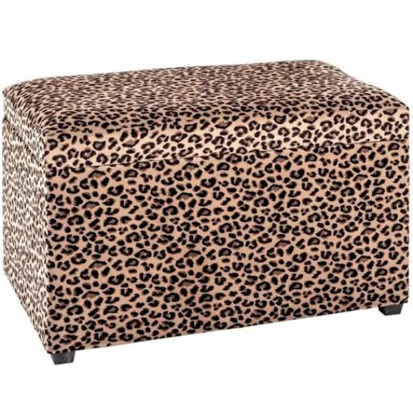 PARIS PRIX Sittpuffar>Förvaringslåda "Läderdörrar" 65cm Brun