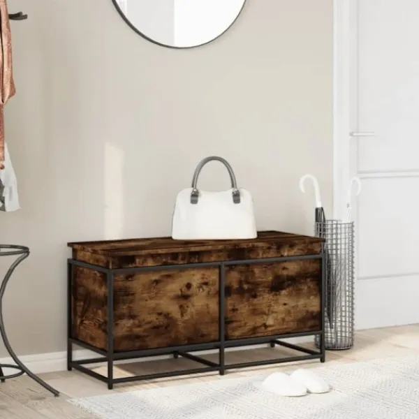vidaXL Kistor & Koffertar>Förvaringslåda lock rökfärgad ek 100x40x51,5 cm konstruerat trä