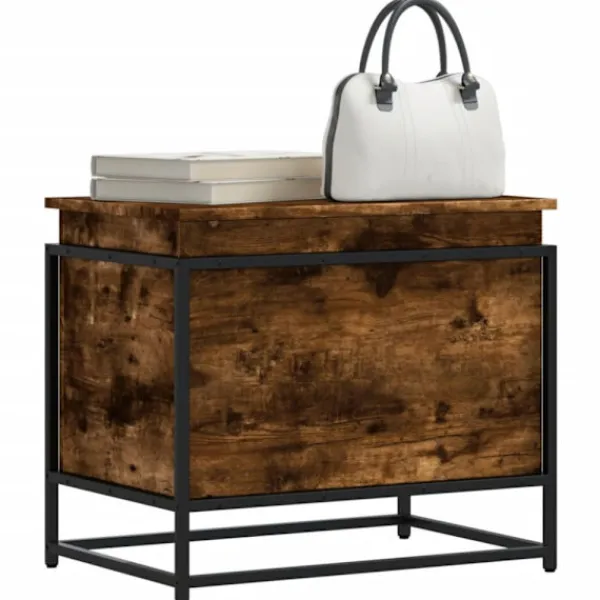 vidaXL Kistor & Koffertar>Förvaringslåda lock rökfärgad ek 60x40x51,5 cm konstruerat trä