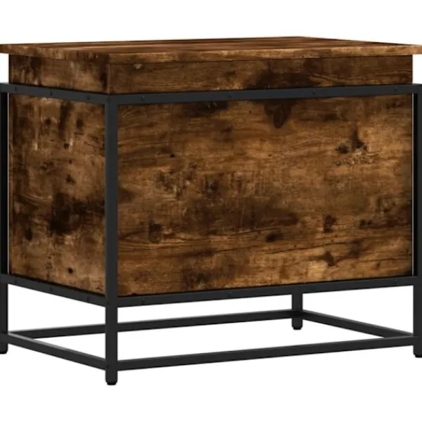vidaXL Kistor & Koffertar>Förvaringslåda lock rökfärgad ek 60x40x51,5 cm konstruerat trä