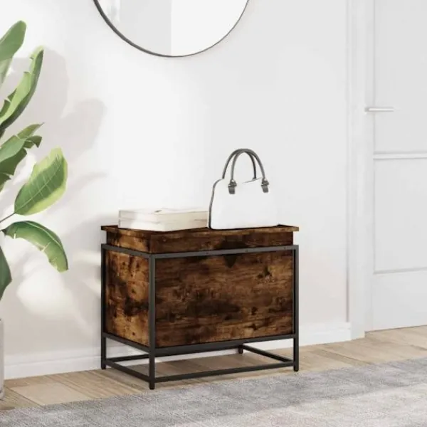 vidaXL Kistor & Koffertar>Förvaringslåda lock rökfärgad ek 60x40x51,5 cm konstruerat trä