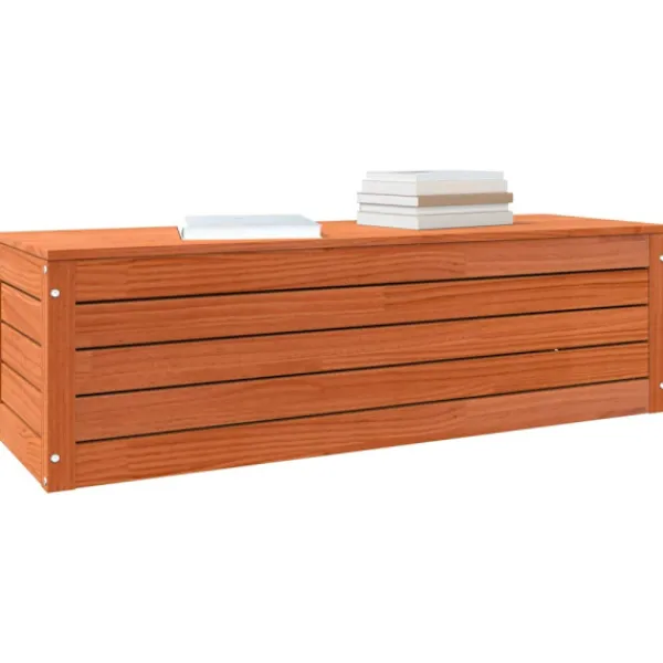 vidaXL Kistor & Koffertar>Förvaringslåda med dörr Vaxbrun 109 x 36,5 x 33 cm Massiv furu