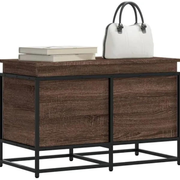vidaXL Kistor & Koffertar>Förvaringslåda med lock brun ek 80x40x51,5 cm konstruerat trä