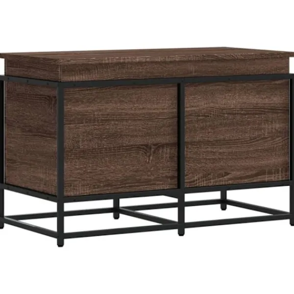 vidaXL Kistor & Koffertar>Förvaringslåda med lock brun ek 80x40x51,5 cm konstruerat trä
