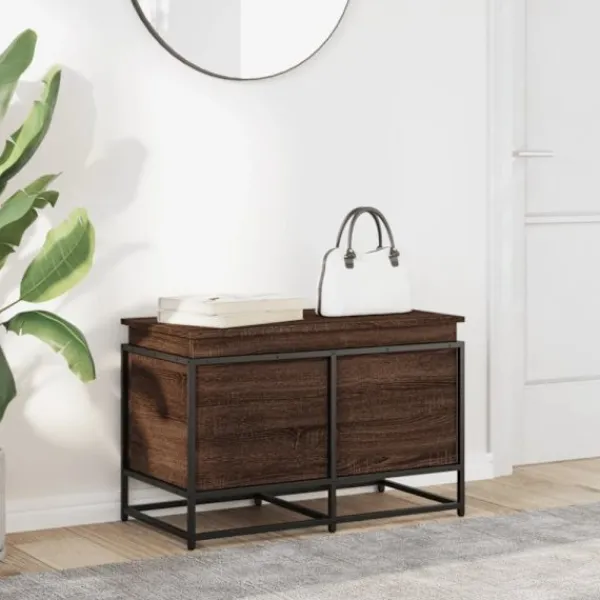 vidaXL Kistor & Koffertar>Förvaringslåda med lock brun ek 80x40x51,5 cm konstruerat trä