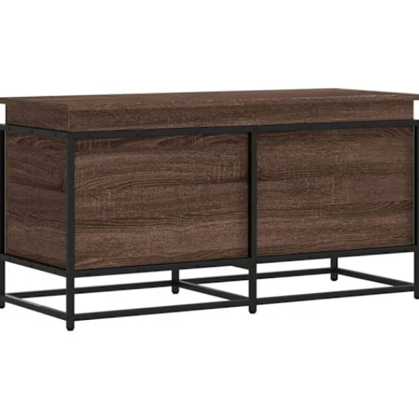 vidaXL Kistor & Koffertar>Förvaringslåda med lock brun ek 100x40x51,5 cm konstruerat trä